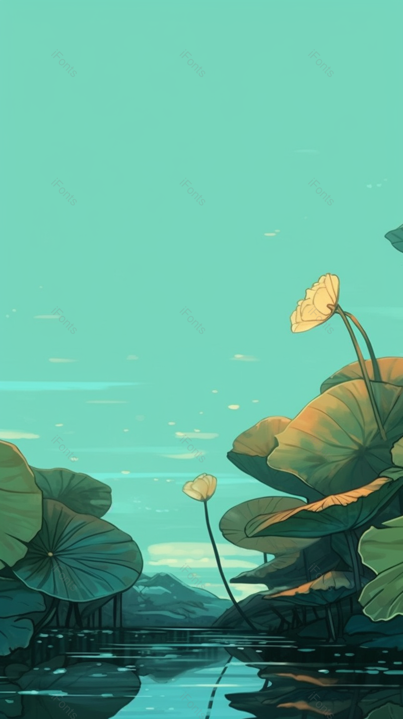 农村绿色的荷叶红色的荷花背景,插画/手绘图,插画/手绘图库,插画/手绘图下载,插画/手绘